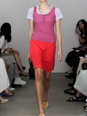 Maryam Nassir zadeh sublime ruby red silk skirt